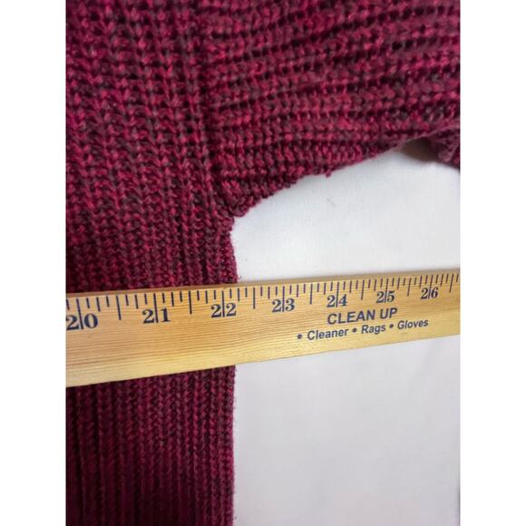 Vintage Red Head Men's LRG Tall Red Button Down Chunky Knit Henley Style Sweater - Picture 5 of 6
